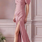 Cinderella Divine KV1057 Crepe Off the Shoulder Dress