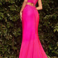 Cinderella Divine KV1063 Rhinestone Embellished Stretch Satin Gown