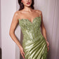 Ladivine KV1116 Dress Fitted Strapless Lace & Satin Gown