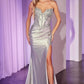 Ladivine KV1116 Dress Fitted Strapless Lace & Satin Gown