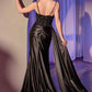 Ladivine KV1117 Dress Satin Pleated Fitted Gown