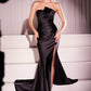 Ladivine KV1118 Dress Pleated Strapless Fitted Satin Gown