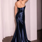 Ladivine KV1118 Dress Pleated Strapless Fitted Satin Gown