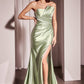 Ladivine KV1118 Dress Pleated Strapless Fitted Satin Gown