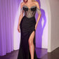 Ladivine KV1123 Dress Off The Shoulder Fitted Fringe Gown
