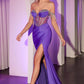 Ladivine KV1123 Dress Off The Shoulder Fitted Fringe Gown
