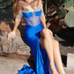 Ladivine KV1123 Dress Off The Shoulder Fitted Fringe Gown