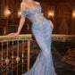 Ladivine KV1130 Mermaid Gown Off Shoulder Crystal Embellished Tulle