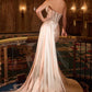 Ladivine KV1131 Strapless Satin Fitted Gown Side Sash