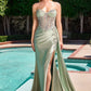 Ladivine KV1131 Strapless Satin Fitted Gown Side Sash