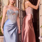 Ladivine KV1135 Strapless Sweetheart Bead and Crystal Satin Evening Gown