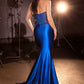 Ladivine KV1136 Strapless Sweetheart Draped Satin Skirt Fitted Evening Gown