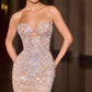 Ladivine KV1137 Strapless Beaded Bodice Glitter Tulle Mermaid Dress