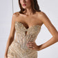Ladivine KV1139 Strapless Sweetheart Beaded Bodice Mermaid Gown