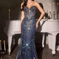 Ladivine KV1139 Strapless Sweetheart Beaded Bodice Mermaid Gown