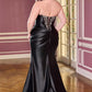 Ladivine KV1142C Fitted Strapless Crystal Embellished Plus Size Gown