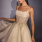 Ladivine KV1152 Fit and Flare Glitter Shimmer Homecoming Dress