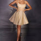 Ladivine KV1152 Fit and Flare Glitter Shimmer Homecoming Dress
