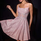 Ladivine KV1152 Fit and Flare Glitter Shimmer Homecoming Dress