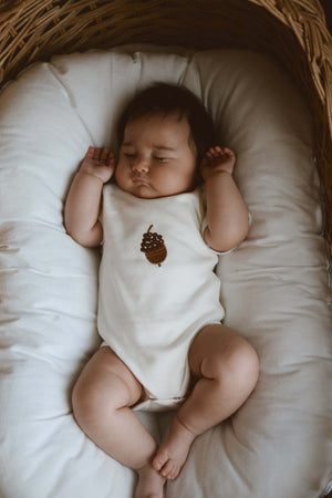 Acorn Patterned Short Sleeve Bodysuit