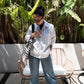 Black Checkered Tote Bag - Washable Cotton Knit with Key Ring
