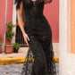 CLEARANCE - Nox Anabel L1255 Long Embroidered Glitter Applique Gown (Size 4)