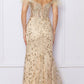 CLEARANCE - Nox Anabel L1255 Long Embroidered Glitter Applique Gown (Size 4)