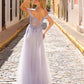 Nox Anabel L1362 Long Cold Shoulder Applique Tulle Overskirt Gown