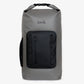 Laek Seafield 30L waterproof backpack in blue, featuring roll-top closure and adjustable shoulder straps