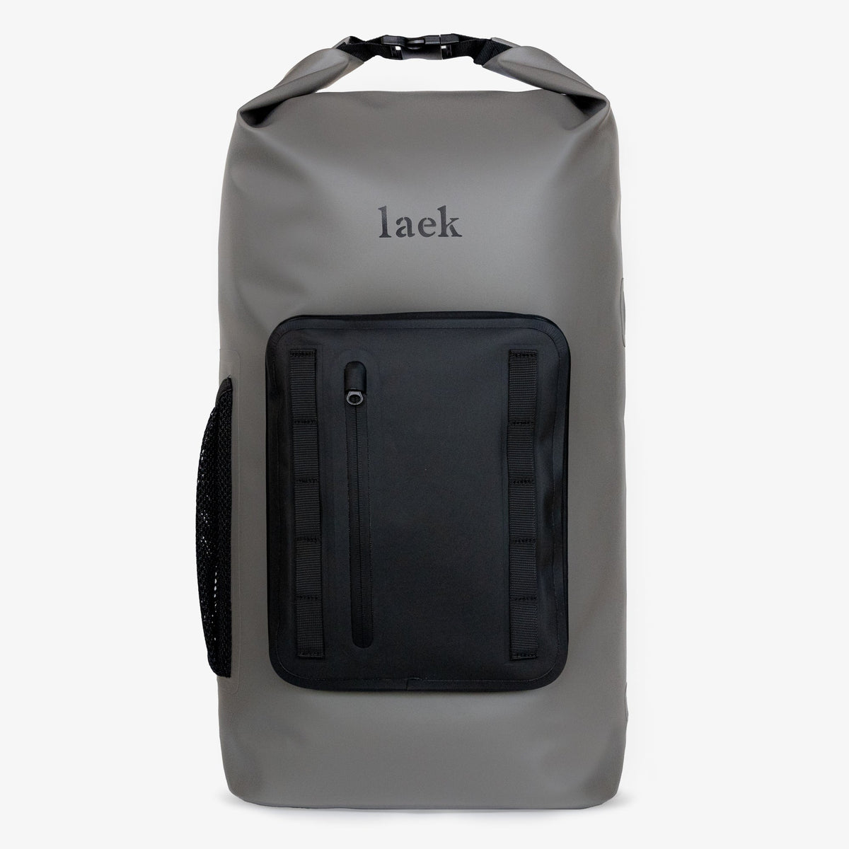 Laek Seafield 30L waterproof backpack in blue, featuring roll-top closure and adjustable shoulder straps