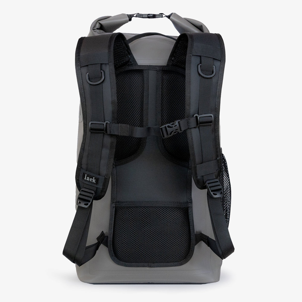 Laek Seafield 30L waterproof backpack in dark blue with roll-top closure and adjustable shoulder straps