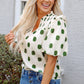 Nylah Polka Dot Shirred Yoke Blouse - Farnelli