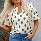 Nylah Polka Dot Shirred Yoke Blouse - Farnelli
