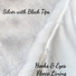 Light Gray / Silver with Black Tips Fur Shawl (Lilian LGry01)