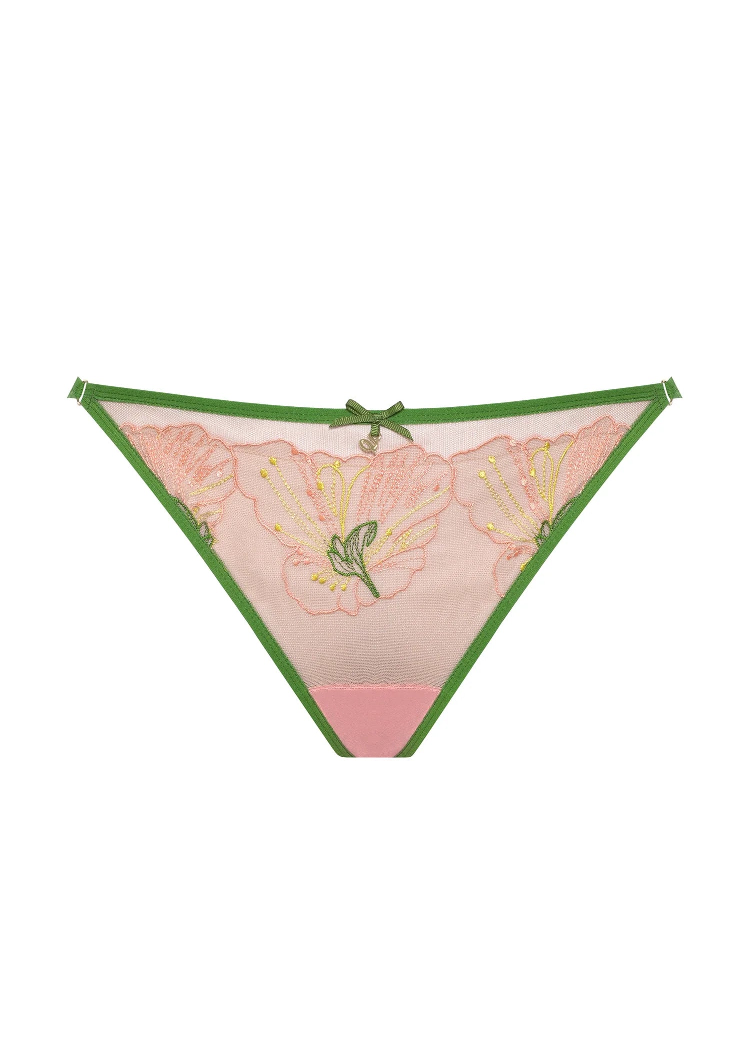 Samanta Lilly Hibiscus Sheer String Thong Panty-2