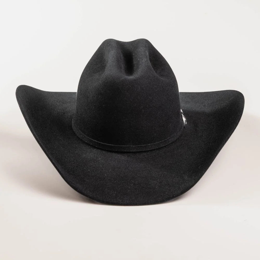 HatCountry Larry Mahan's Pinnacle 20X fur felt cowboy hat in black, front view