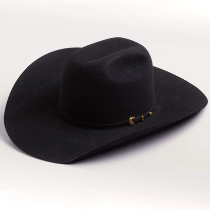 Larry Mahan's Cody 10X fur felt cowboy hat in black, three-quarter view