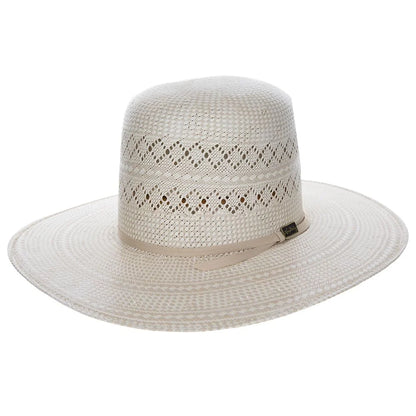 HatCountry Larry Mahan's Open Cowboy 10X straw cowboy hat in black, three-quarter view
