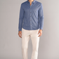 Long Sleeve Button Down Polo Dot // Blue Puppytooth