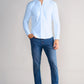 Long Sleeve Button Down Polo Solid // Powder Blue