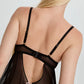 Blush Lulu Black Sheer Mesh Scallop Babydoll-2