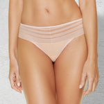 Sheer Striped Thong Panty Gorteks Luna Blush-0