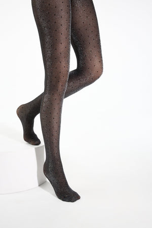 Fantasy Tights Conte Luxe Dots - Lurex and Polka Dots Pattern