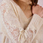 Lace Sleeve Knitted Sweater