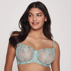 Sheer Embroidery Balconette Bra Laurel-0