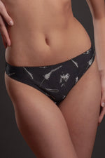 Low-Rise Thong Panty Lavinia Silver Feathers-0