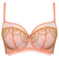 Samanta Lea Apricot Sheer Mesh Embroidered Underwire Bra