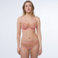 Samanta Lea Apricot Sheer Mesh Embroidered Underwire Bra