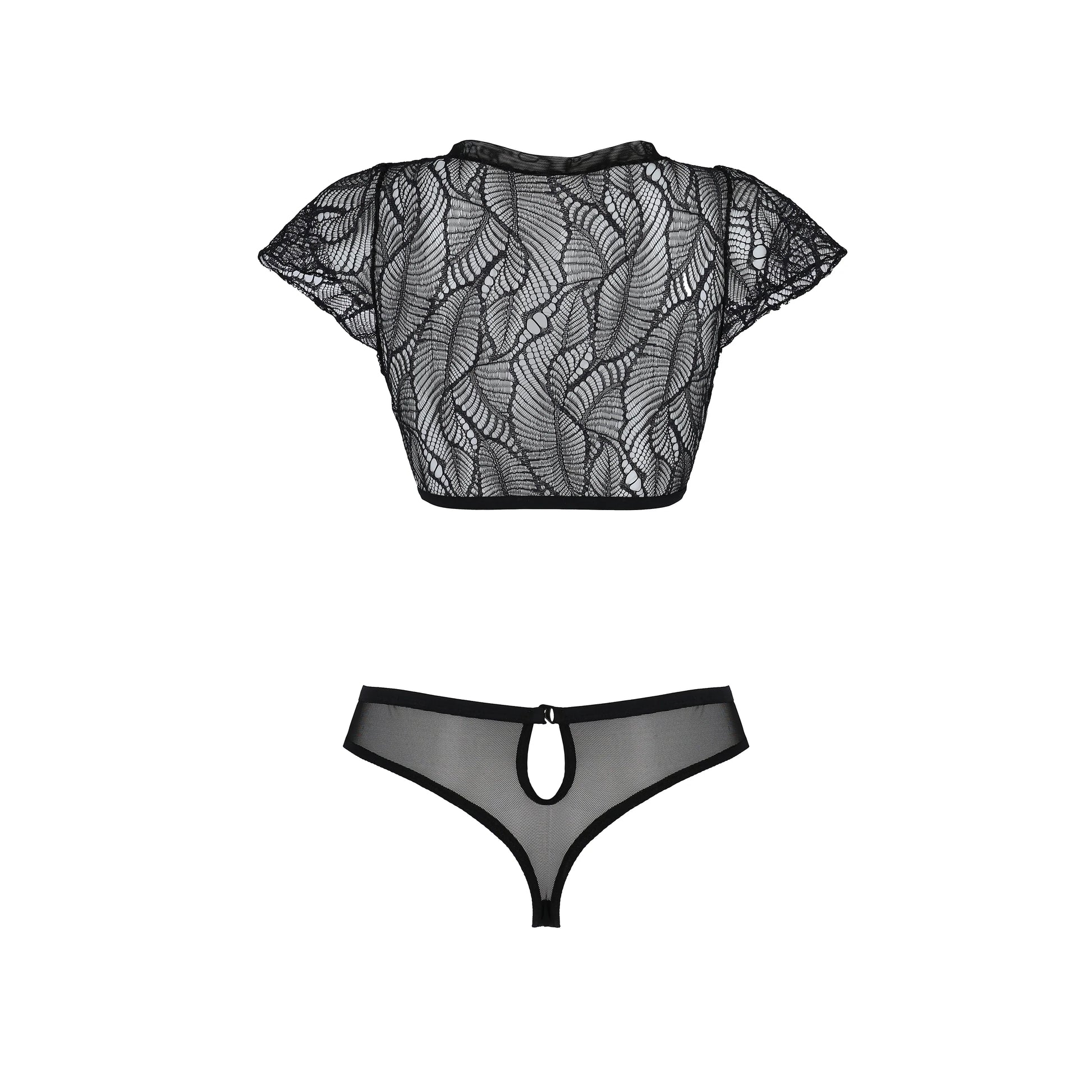 Soft Sheer Lace Top & Bikini Set Passion Eco Leafa-3