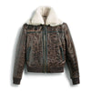 Men’s Shearling RAF Aviator Leather Bomber Jacket - -
